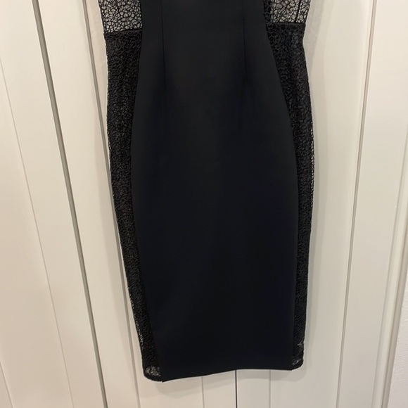 Nicholas Crepe Insert Midi Black Dress - Picture 3 of 16